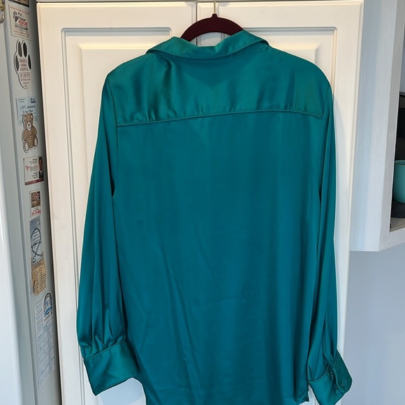 Chicos Green Long Tunic Blouse Size 2=12/14 - Picture 3 of 9